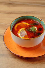 Fresh soup with vegetables for you