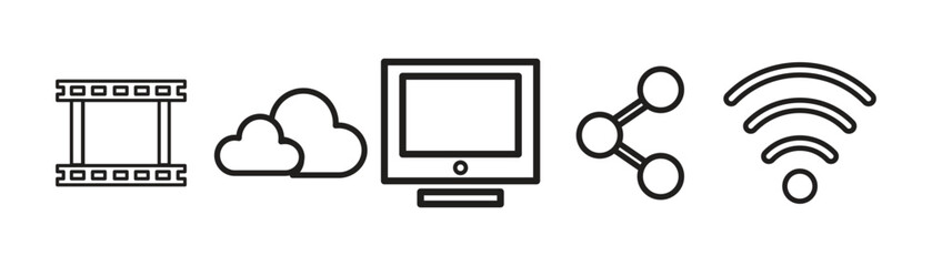 Business icon set. Finance line icons. Vector illustration in modern thin line style of business and finance icon.