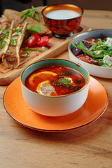 Fresh soup with vegetables for you