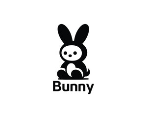 Playful flat style bunny logo for kids brands