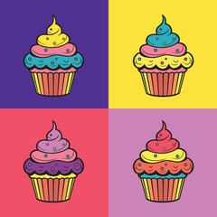 cupcake vector illustration