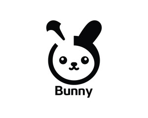 Obraz premium Minimalistic bunny logo for children’s brand identity