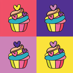 cupcake vector illustration