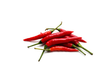 Red chili peppers on white background