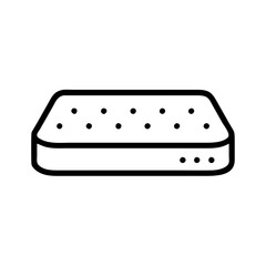 Memory foam icon in black outline. Sleep comfort, mattress support, ergonomic layer