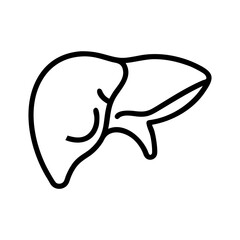 Liver icon in black outline. Human organ, health, anatomy, medical symbol