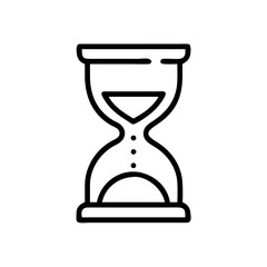 Deadline icon in black outline. Time pressure, schedule limit, urgency symbol