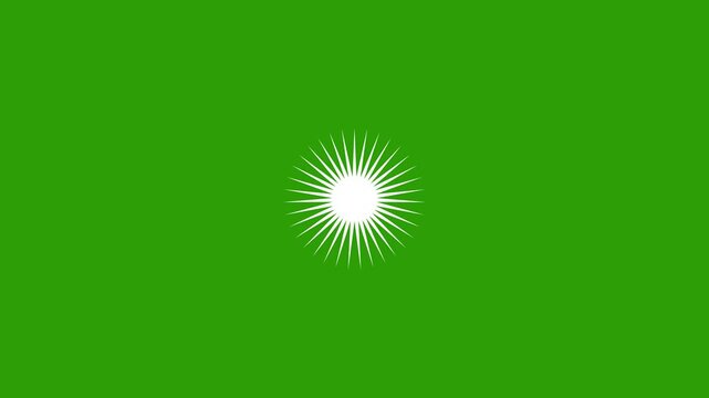 white Colorful Circles bursting fireworks explosion line shape blast, night Skye firework blast circle pop up loop animation on green screen background
