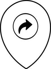 Location Forward Rounded Shape Outline  Icon