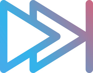 Fast Double Forward Button Rounded Shape Gradient Filled  Icon