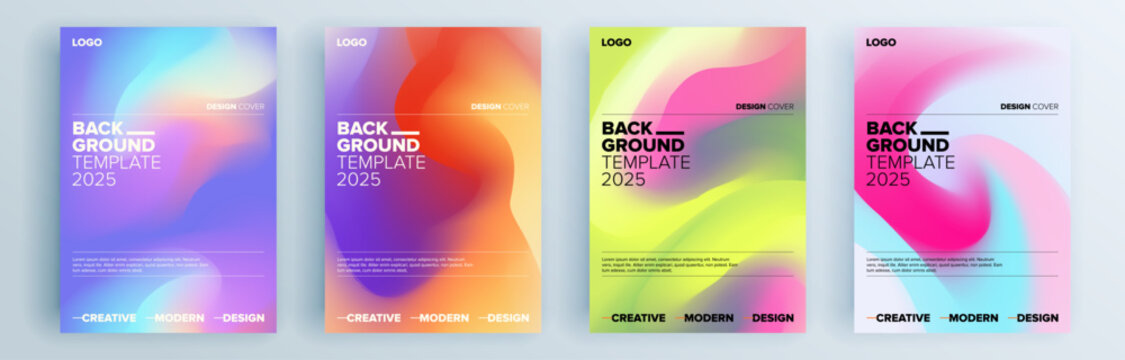 Modern abstract covers set, minimal covers design. Colorful geometric background, vector illustration.