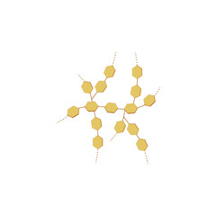 Starch molecule, polysaccharide. Carbohydrates and sugars terminology. Scientific design. Vector illustration.	