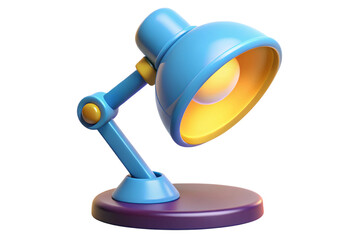 Cartoon Blue School Table Lamp Isolated on Transparent Background