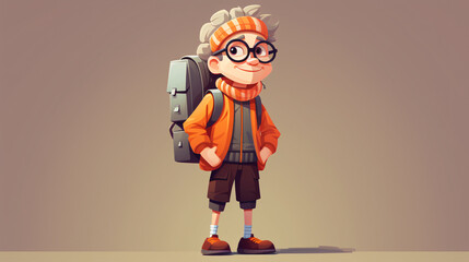 2D flat cartoon character illustration showing fun travel and touring moments. Perfect for vacation, tourism, adventure, and leisure-themed designs.

