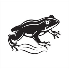American bullfrog  silhouette vector