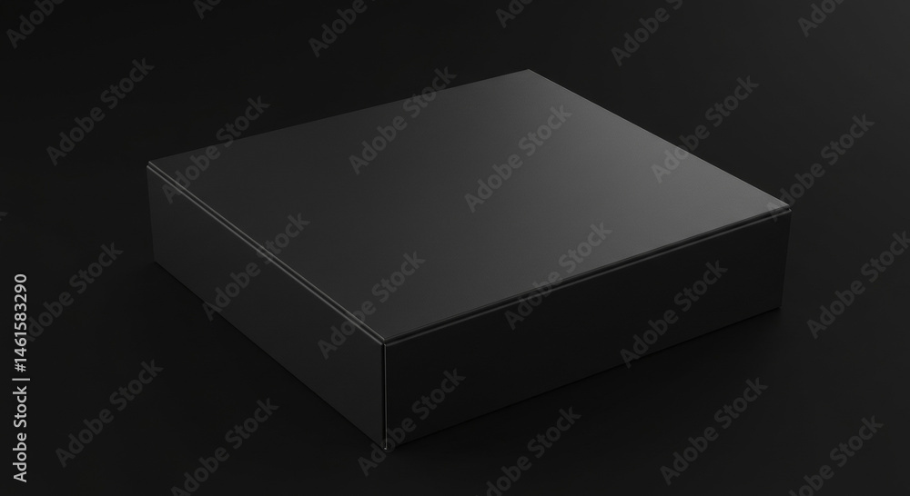 Poster empty black box displayed on a dark surface. product mockup for packaging design. professional produ