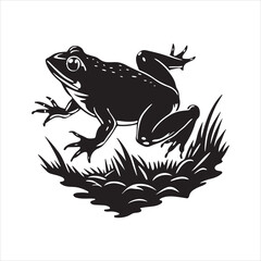 American bullfrog  silhouette vector
