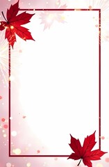 Obraz premium Frame of maple leaves, the national symbol of Canada, on a white flat background with space for text, top view