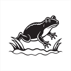 American bullfrog  silhouette vector