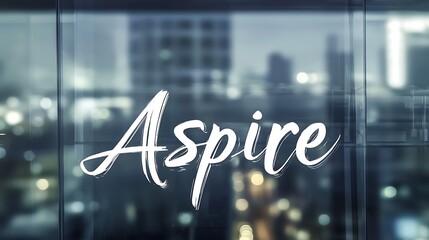 Window with the word "Aspire" written on it
