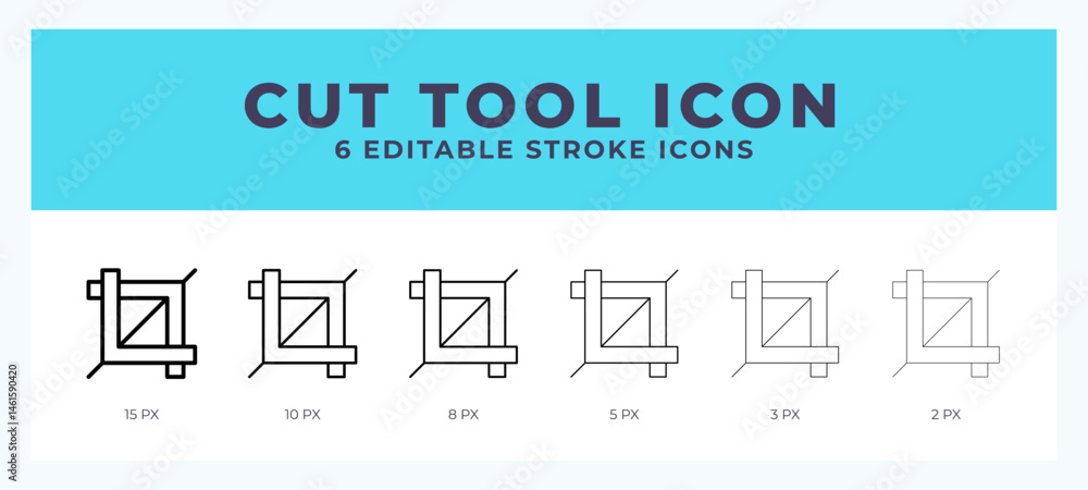 Aufkleber cut tool stroke icon for web. mobile apps and ui.