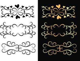 Elegant Decorative Ornament Line Art Design Intricate Swirls and Flourishes for Invitations Logos and Patterns