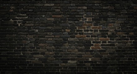 Obraz premium Timeworn brick wall dark weathered and textured