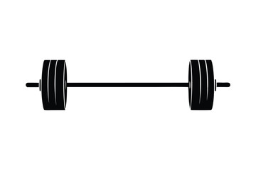 Silhouette art illustration of a barbell.eps