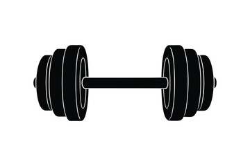 Silhouette art illustration of a dumbbell.eps