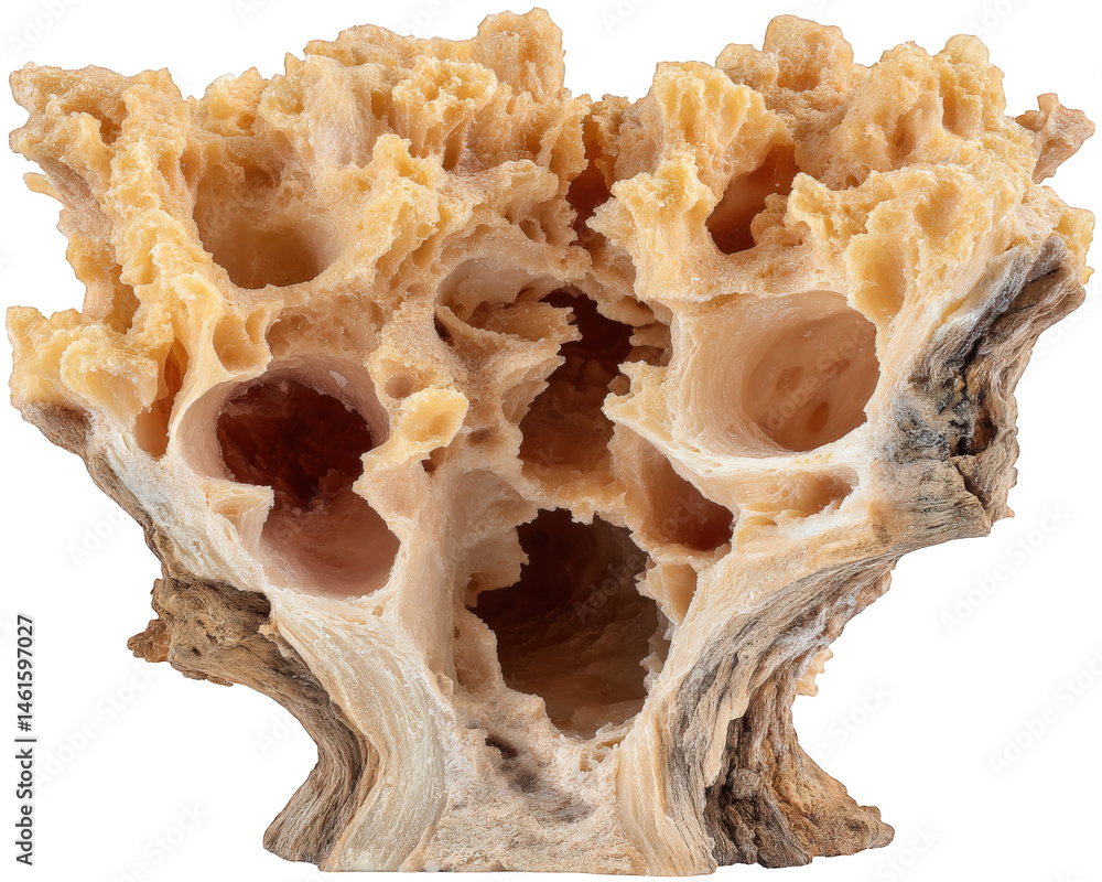 Poster ancient fossilized barnacle showcasing intricate details and unique textures, highlighting natural f