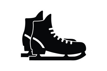 Silhouette art illustration of a pair of ice skates.eps