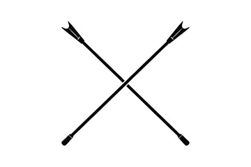 Silhouette art illustration of a pair of ski poles.eps