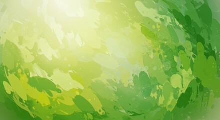 Lush swirling green dreamscape with abstract floral strokes dappled light