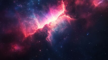 Fototapeta premium Vibrant nebula in deep space: cosmic colors and galactic wonders captured in stunning detail