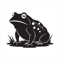American bullfrog  silhouette vector