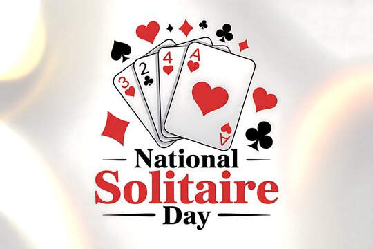 Celebrate National Solitaire Day Cards games fun ace hearts clubs diamonds spades playing cards solitaire patience