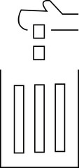 Trash Dust Bin  In Outline Icon