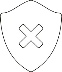 Delete Shield In Outline Icon