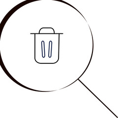 Search Trash Bin  In Outline Icon