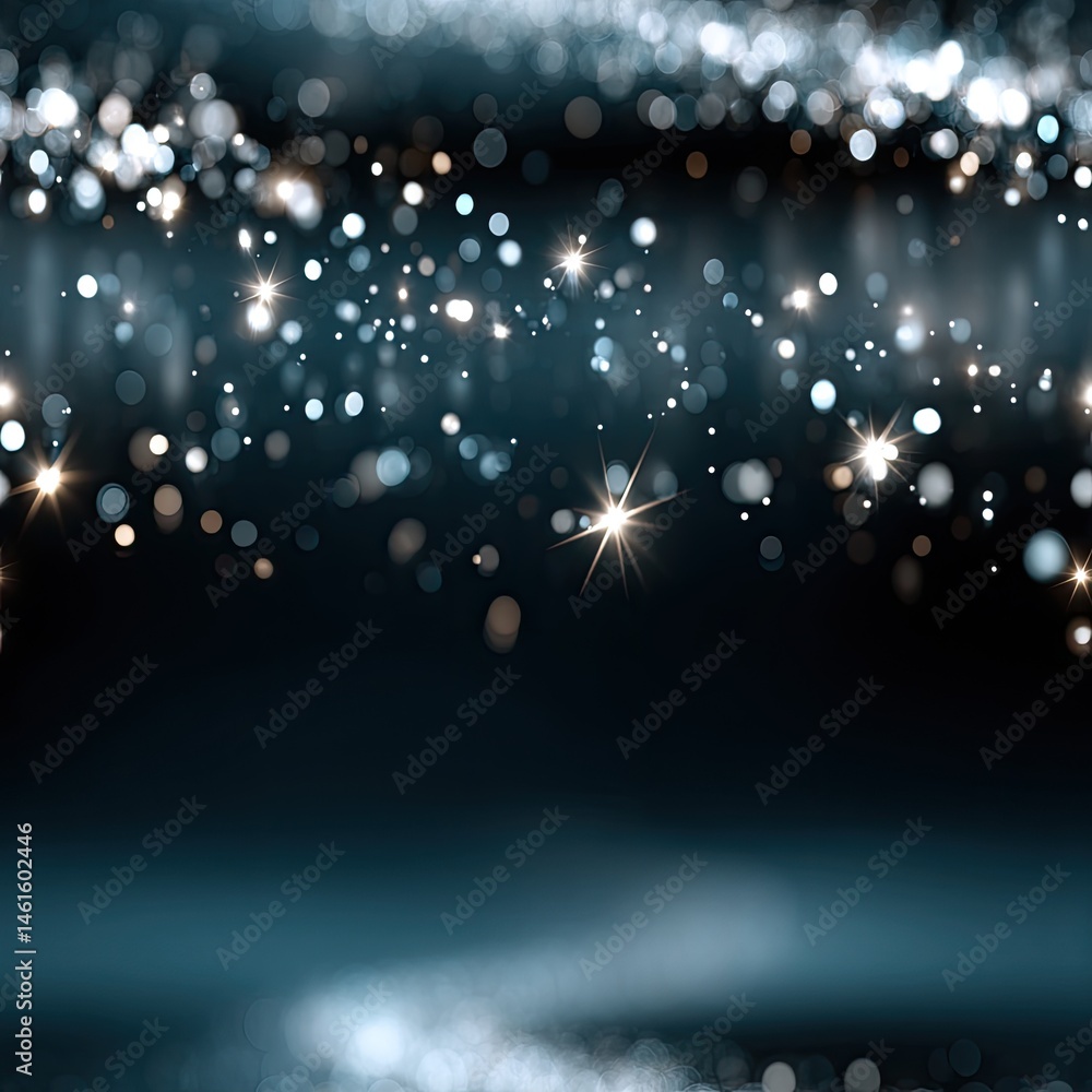 Poster explore an abstract blue glowing backdrop of pixel dots and stars, illustrating big data and ai in c