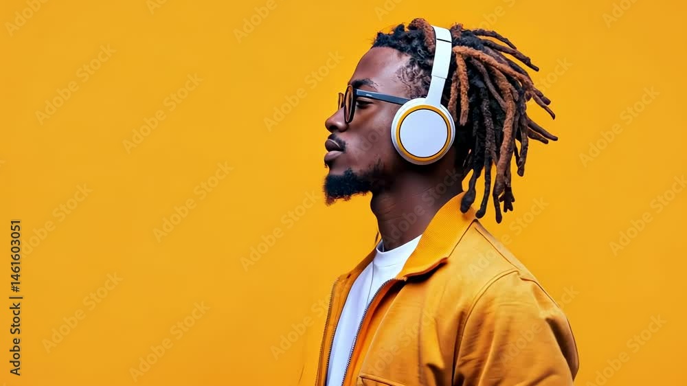 Poster Sound waves flowing from a microphone on a white background create a colorful and dynamic visualization of audio recording and music production