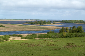 View from Reiddomp towerover Lauwersmeer national park, Netherlands