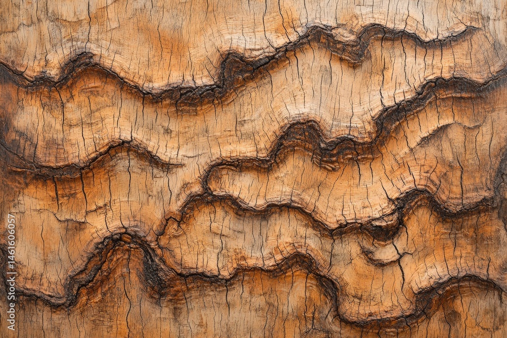 Poster detailed close-up view of bark texture patterns.