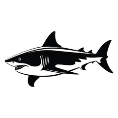 Obraz premium Shark minimalist silhouette design vector art