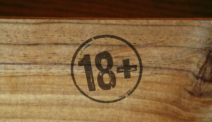 18 plus adults only age prohibition stamp and stamping