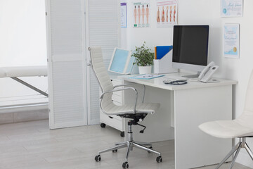 Doctor's workplace with modern computer in office