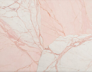 Pink and White Marble Texture with Natural Veins &ndash; Elegant Pastel Stone Background