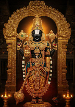 Lord Venkateswara Swamy in Golden Attire