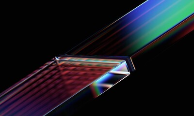 Abstract geometric blocks on black background, 3d render