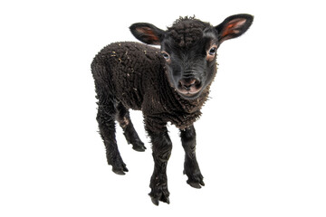 Adorable Young Sheep in Pastoral Scene